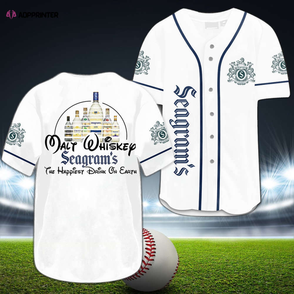 Seagram s Happiest Drink Baseball Jersey: Stylish and Comfy Fan Gear baseball jersey product view 1
