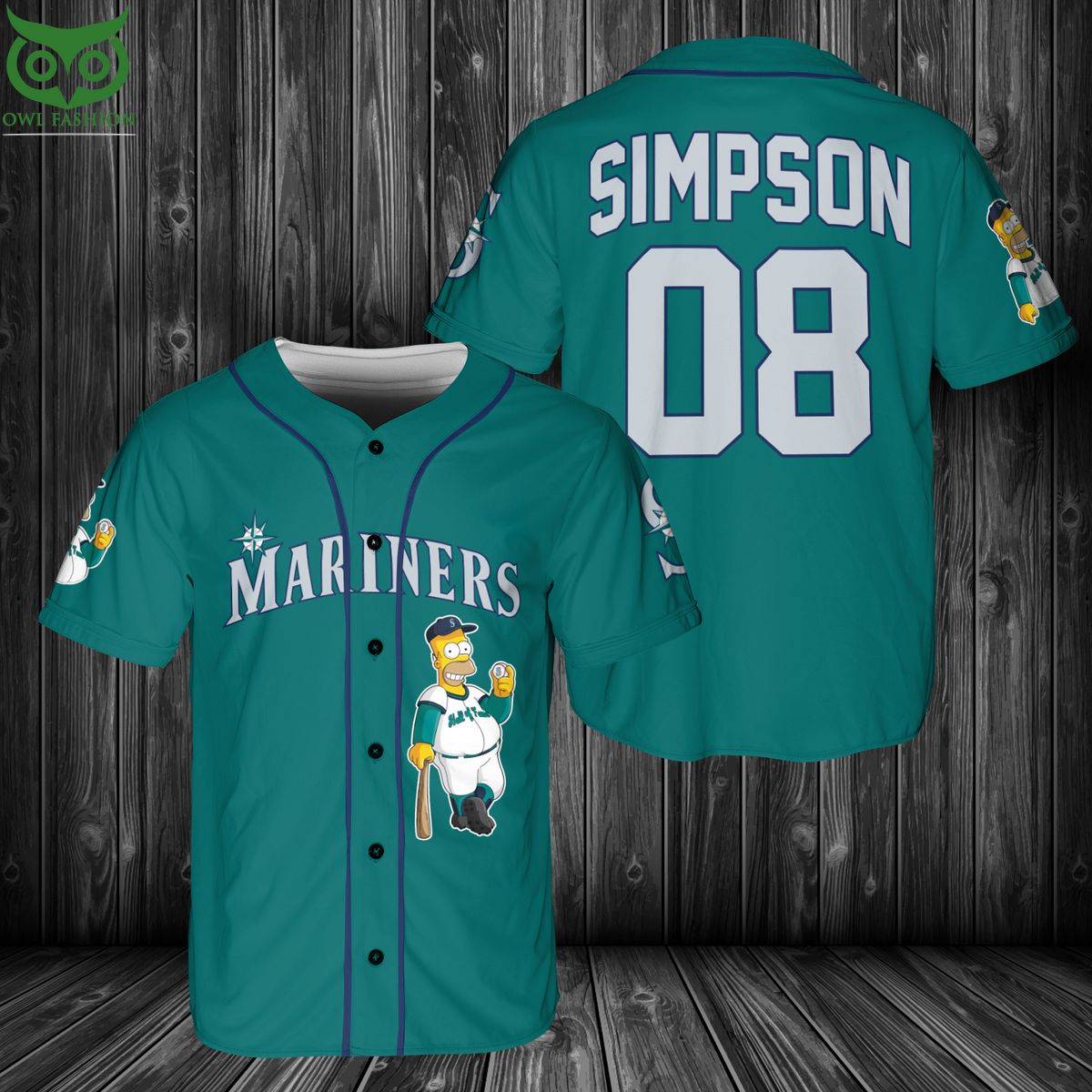 Seattle Mariners MLB Simpson Baseball Jersey baseball jersey product view 1