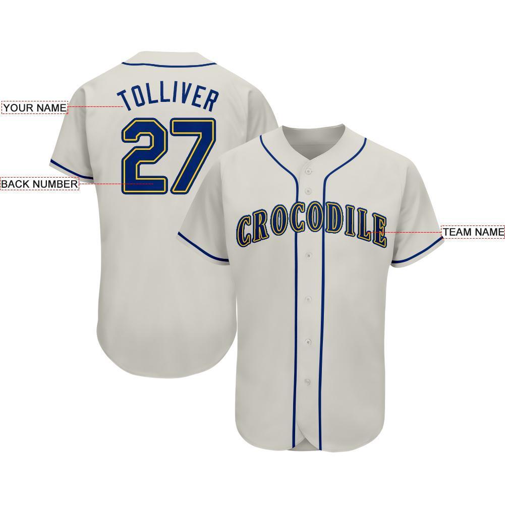 Custom Cream Royal-Gold Baseball Jersey baseball jersey product view 3