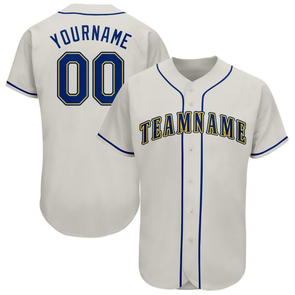 Custom Cream Royal-Gold Baseball Jersey baseball jersey product view 1