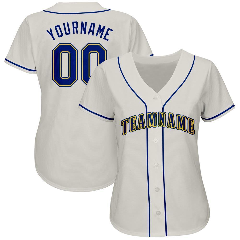 Custom Cream Royal-Gold Baseball Jersey baseball jersey product view 2