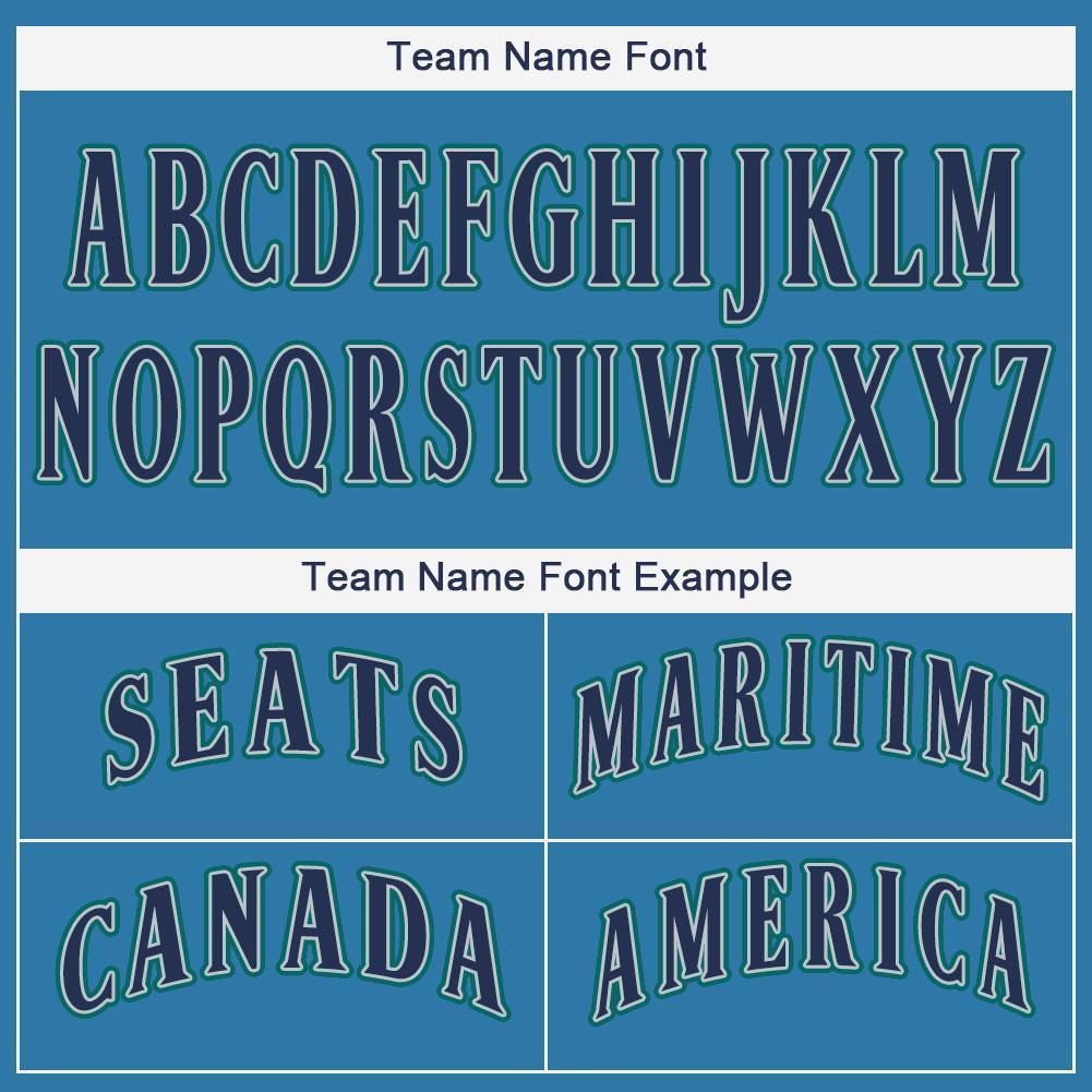 Custom Light Blue Navy-Teal Baseball Jersey baseball jersey product view 5