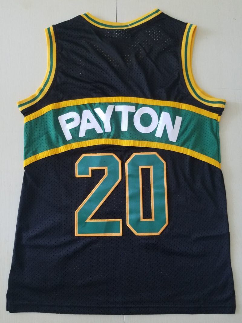 seattle supersonics #20 gary payton Supersonics 20 Black s-xxl Style 1 Basketball Jersey basketball jersey product view 1