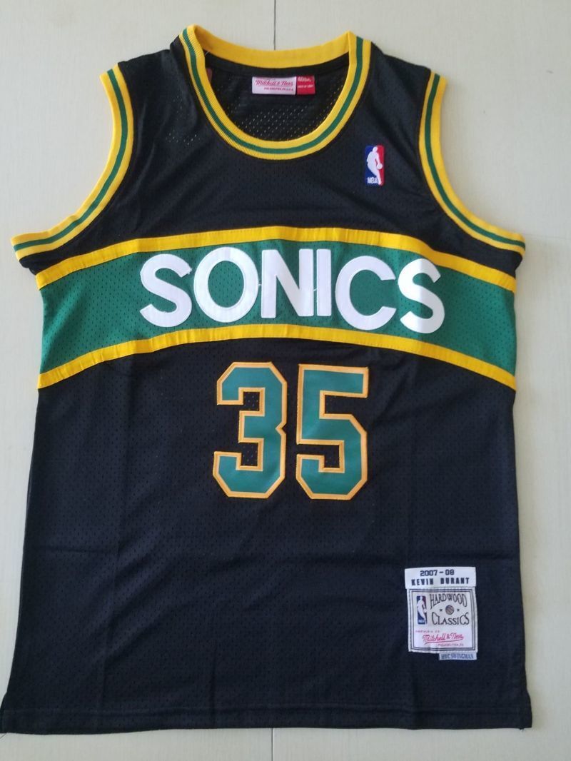 seattle supersonics #35 kevin durant Supersonics 35 Black s-xxl Style 2 Basketball Jersey basketball jersey product view 1