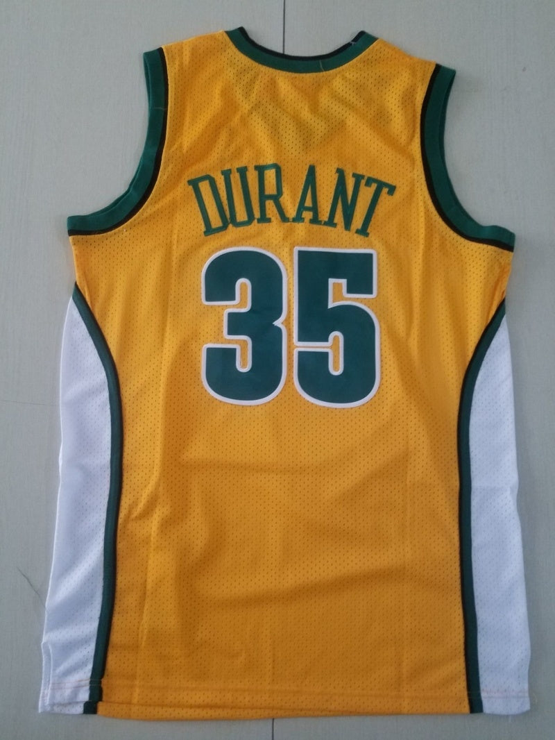 seattle supersonics #35 kevin durant Supersonics 35 Yellow Retro s-xxl Style 2 Basketball Jersey basketball jersey product view 1