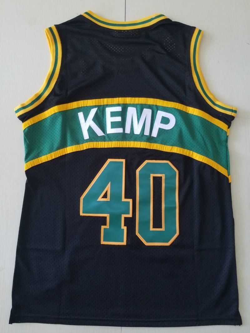 seattle supersonics #40 shawn kemp Supersonics 40 Black s-xxl Style 1 Basketball Jersey basketball jersey product view 1