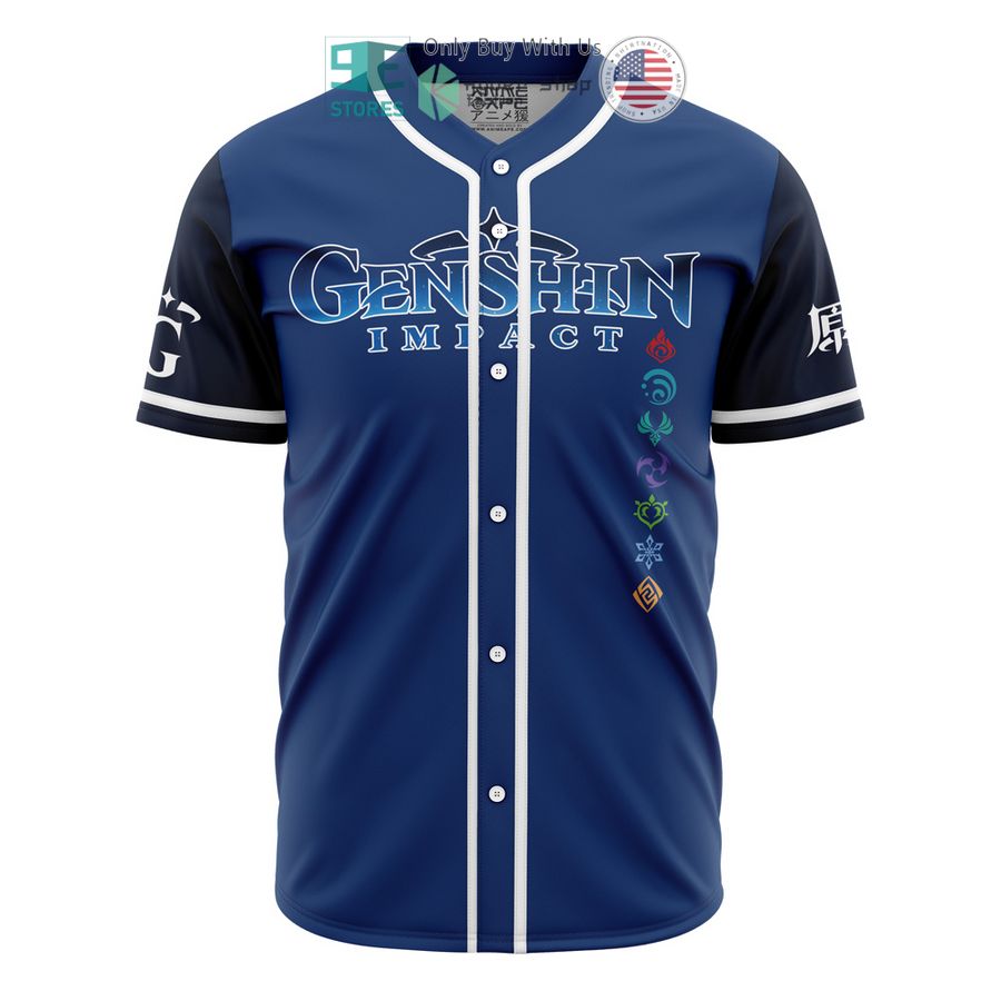 BEST Seven Elements Genshin Impact Baseball Jersey baseball jersey product view 1