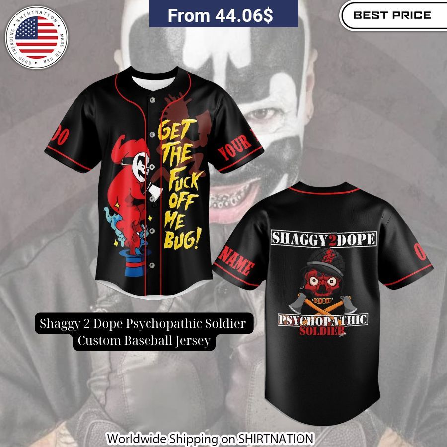 Shaggy 2 Dope Psychopathic Soldier Custom Baseball Jersey baseball jersey product view 1
