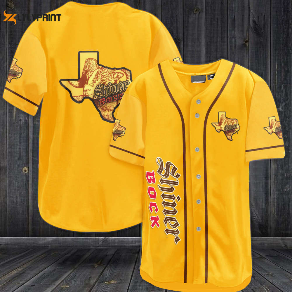 Shiner Bock Baseball Jersey - lylyprint.com baseball jersey product view 1