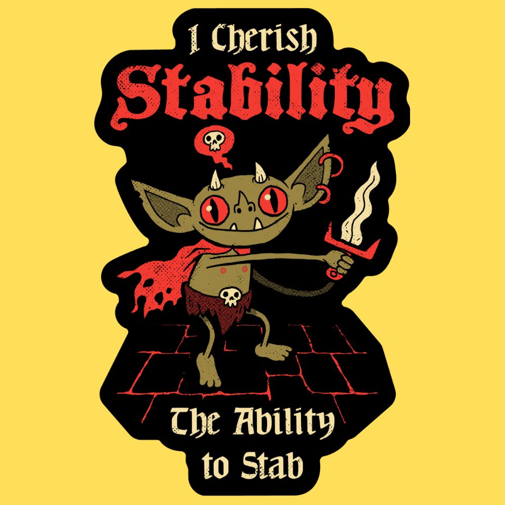 'Stabby Goblin' Sticker Unisex T-shirt, Sweatshirt, Hoodie, Long Sleeve Tee - T-Shirt, Sweatshirt, Hoodie