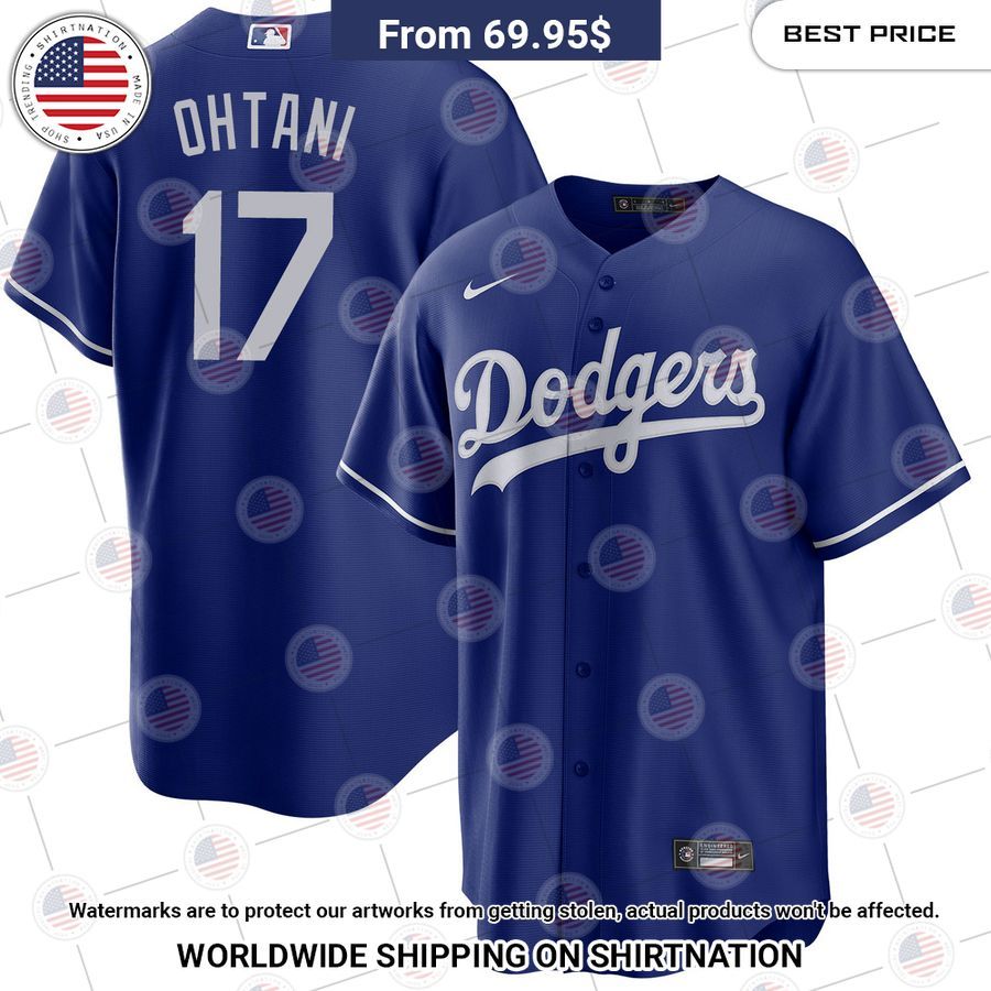 Shohei Ohtani 17 Los Angeles Dodgers Baseball Jersey baseball jersey product view 1