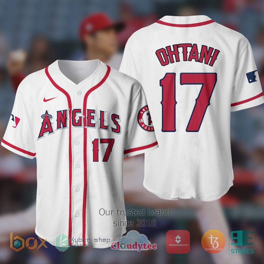 BEST Shohei Ohtani Los Angeles Angels 17 baseball jersey baseball jersey product view 1