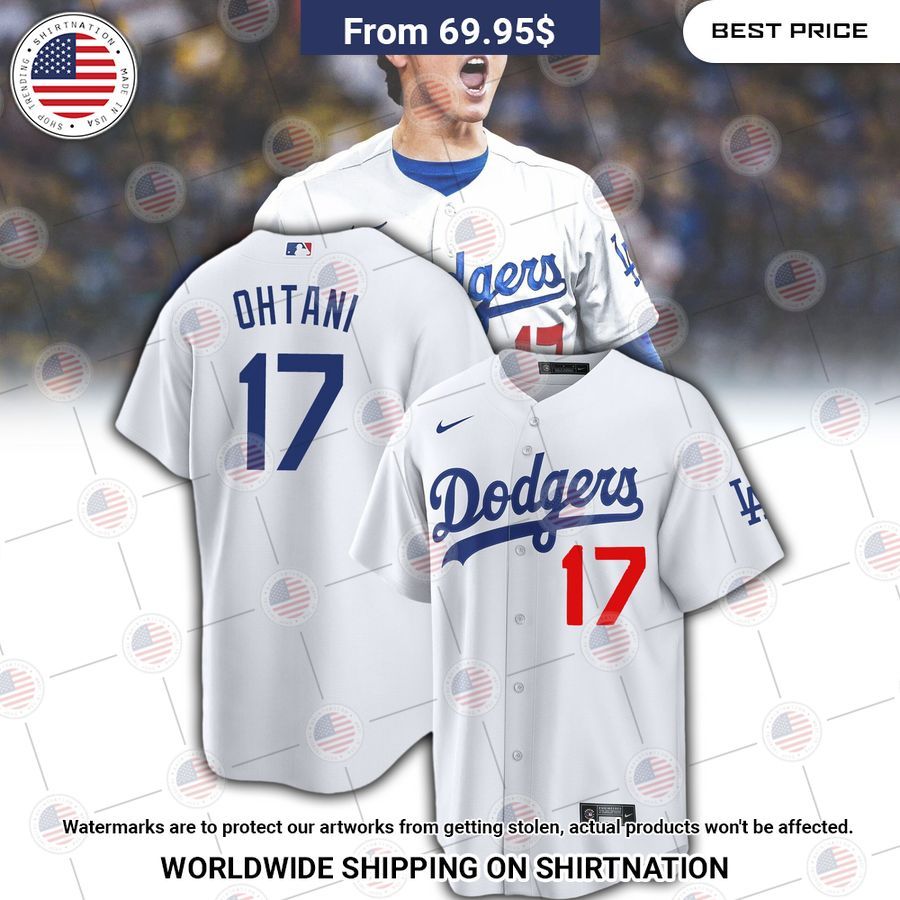 Shohei Ohtani Los Angeles Dodgers Home Baseball Jersey baseball jersey product view 1