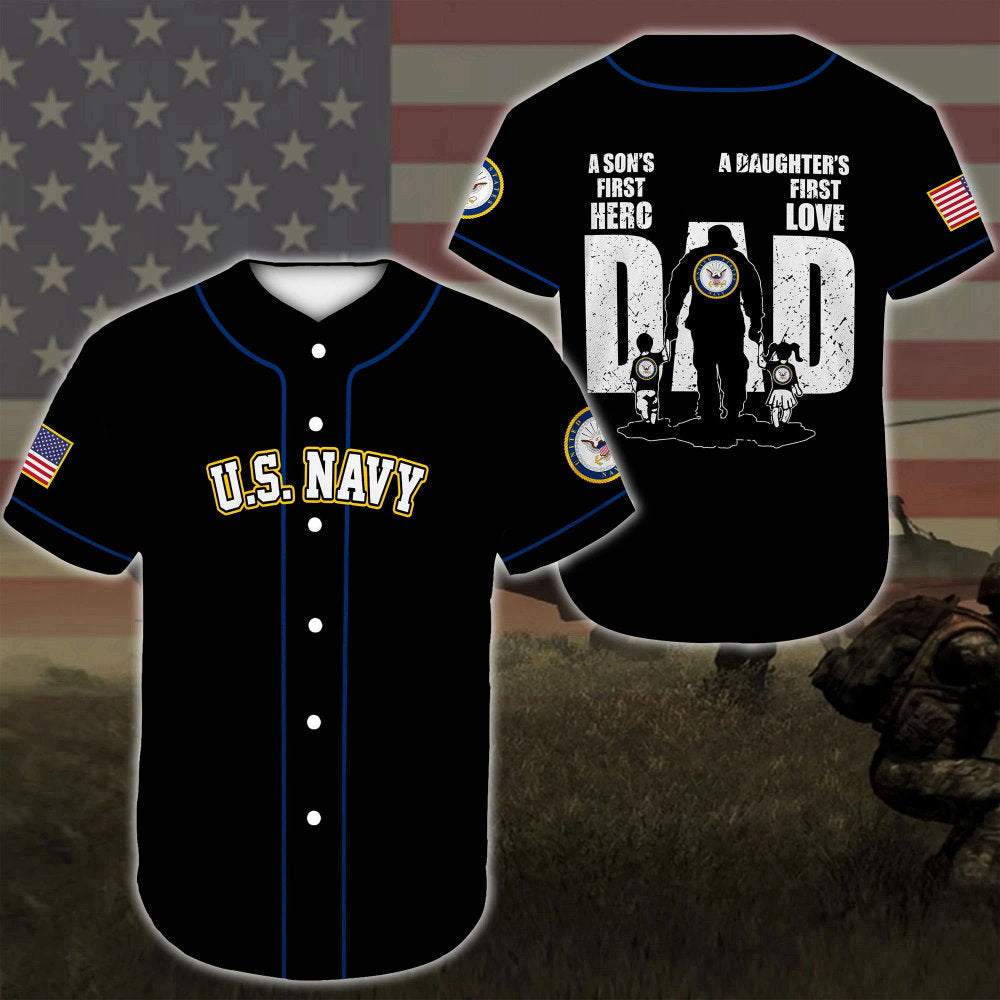 Show Your Navy Pride with our United States Navy Dad Baseball Jersey baseball jersey product view 2