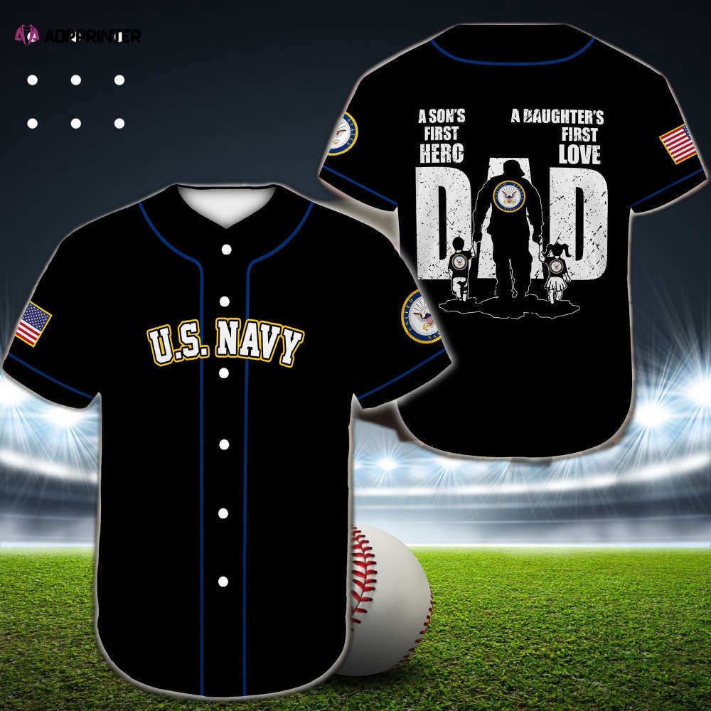 Show Your Navy Pride with our United States Navy Dad Baseball Jersey baseball jersey product view 1