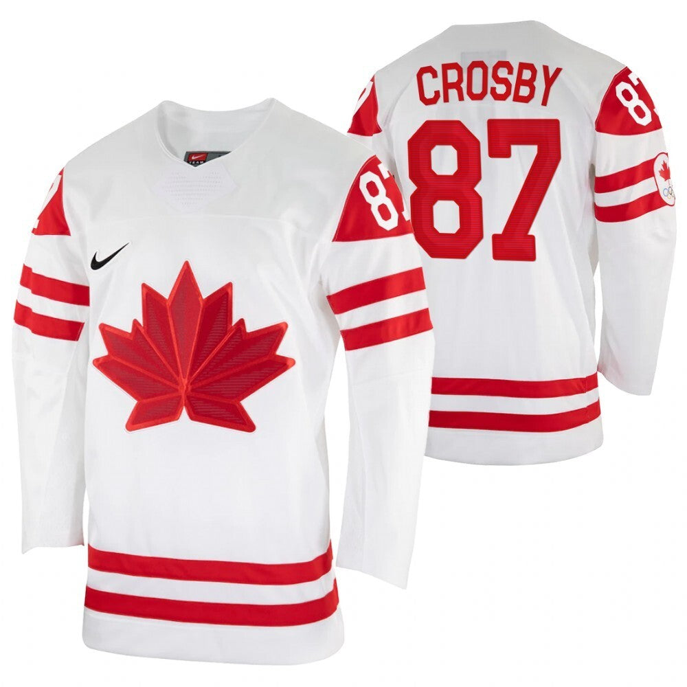 sidney-crosby-canada-hockey-men-2022-beijing-winter-olympic-home-rrplica-white-jersey Hockey Jersey hockey jersey product view 1