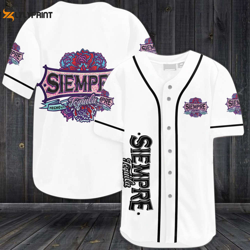 Siempre Tequila All Over Print Unisex Baseball Jersey - lylyprint.com baseball jersey product view 1