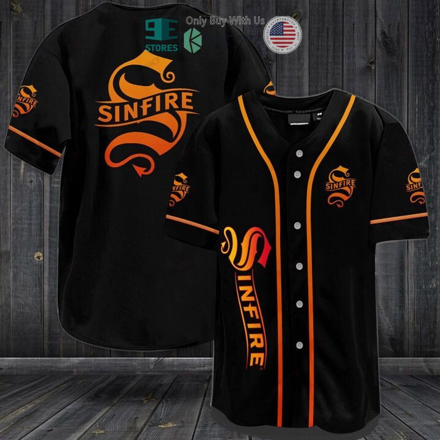 BEST Sinfire logo black Baseball Jersey baseball jersey product view 1
