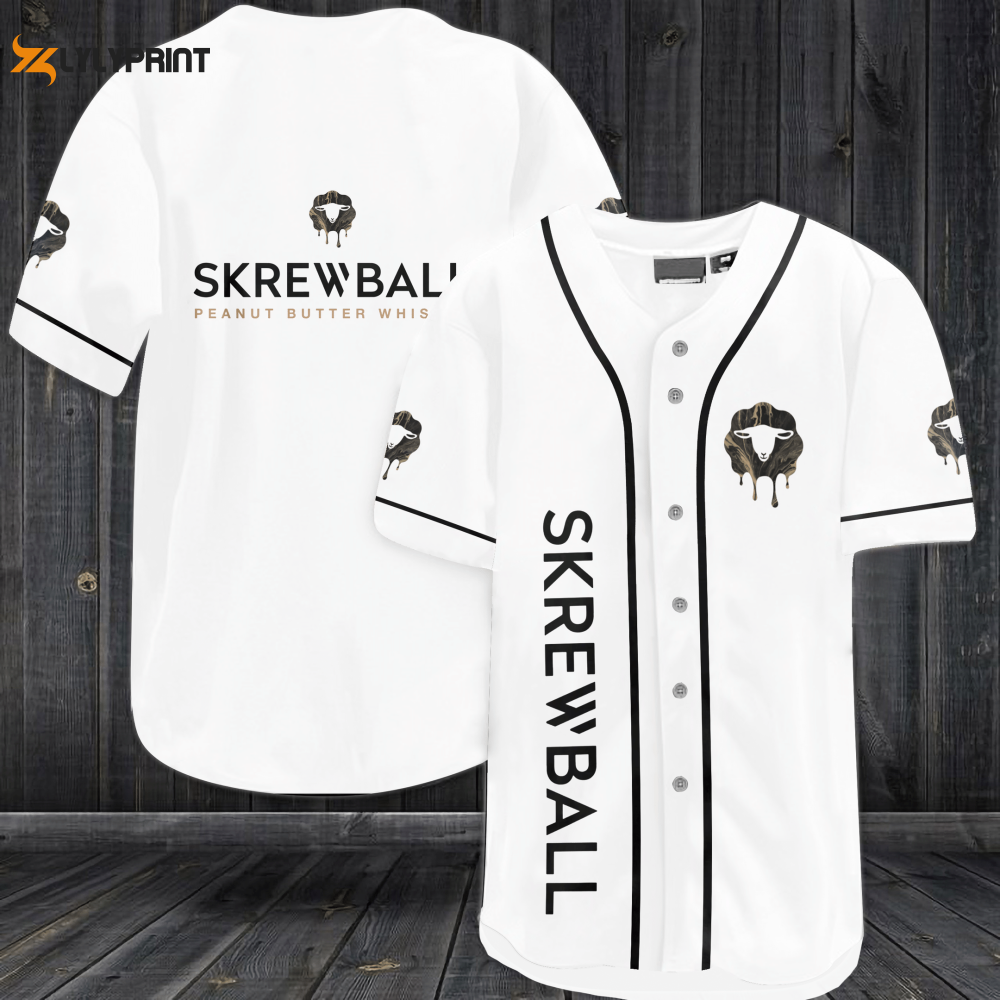 Skrewball Peanut Butter Whiskey Baseball Jersey - Gift for Men Women - lylyprint.com baseball jersey product view 1