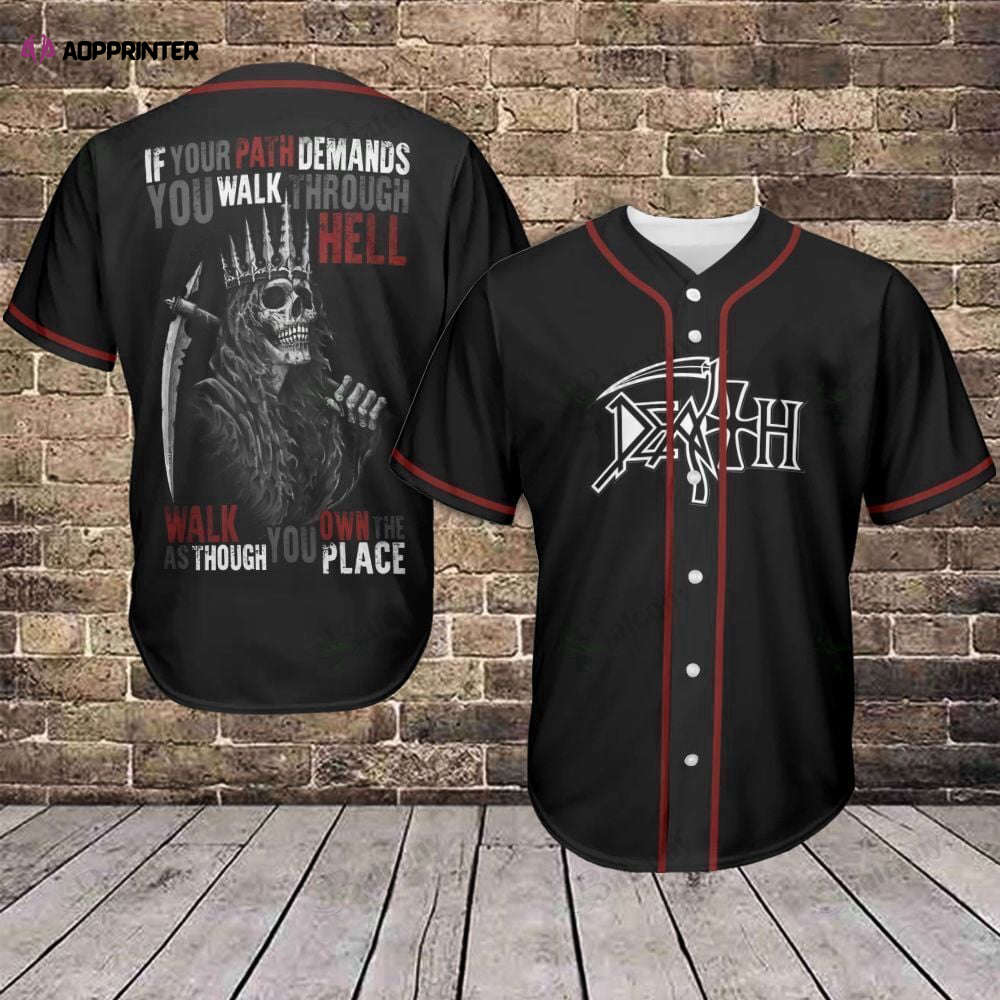 Skull Walk Through Hell Baseball Jersey - Stylish and Edgy Design - Aopprinter baseball jersey product view 1