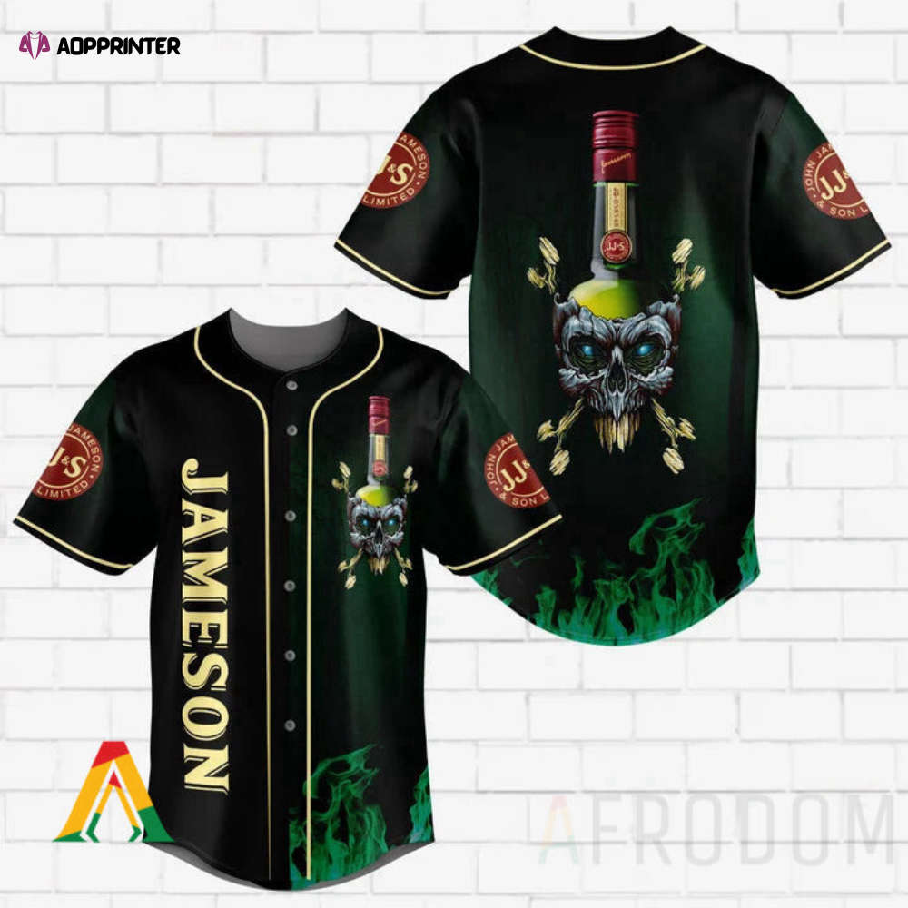 Skull With Jameson Baseball Jersey - Aopprinter baseball jersey product view 1