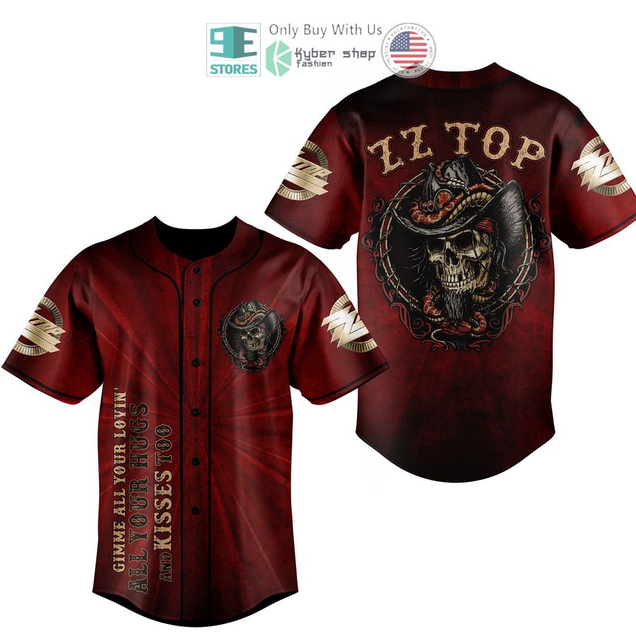 BEST Skull Zz Top Gimmie All Your Lovin' Baseball Jersey baseball jersey product view 1