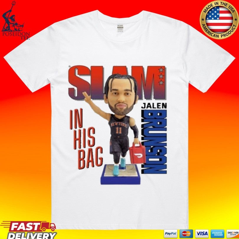 Slam Jalen Brunson Doordash In His Bag T-shirt Unisex T-shirt, Sweatshirt, Hoodie, Long Sleeve Tee - T-Shirt, Sweatshirt, Hoodie