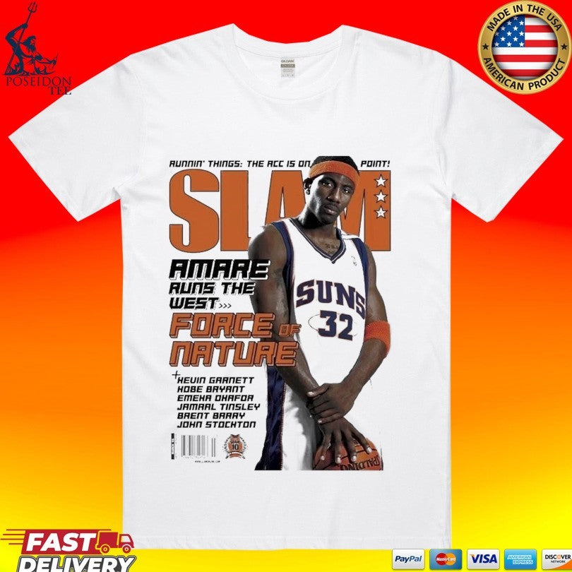 Slam Magazine Amare Runs The West Force Of Nature 2026 T-shirt Unisex T-shirt, Sweatshirt, Hoodie, Long Sleeve Tee - T-Shirt, Sweatshirt, Hoodie