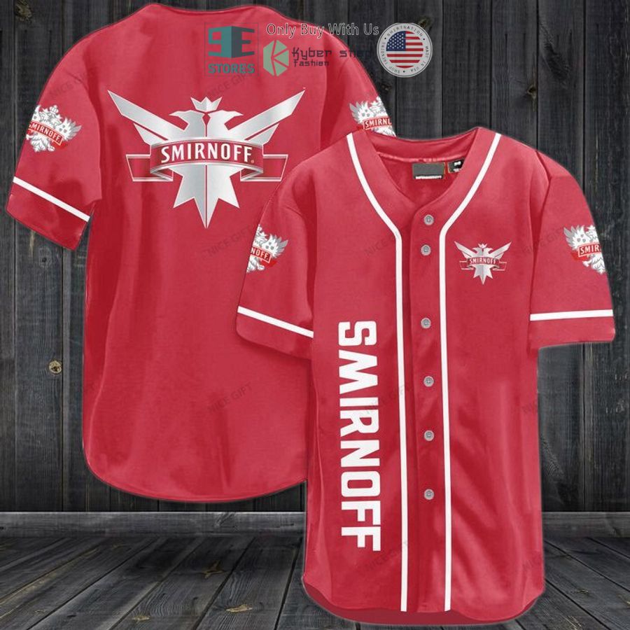 BEST Smirnoff logo red Baseball Jersey baseball jersey product view 1
