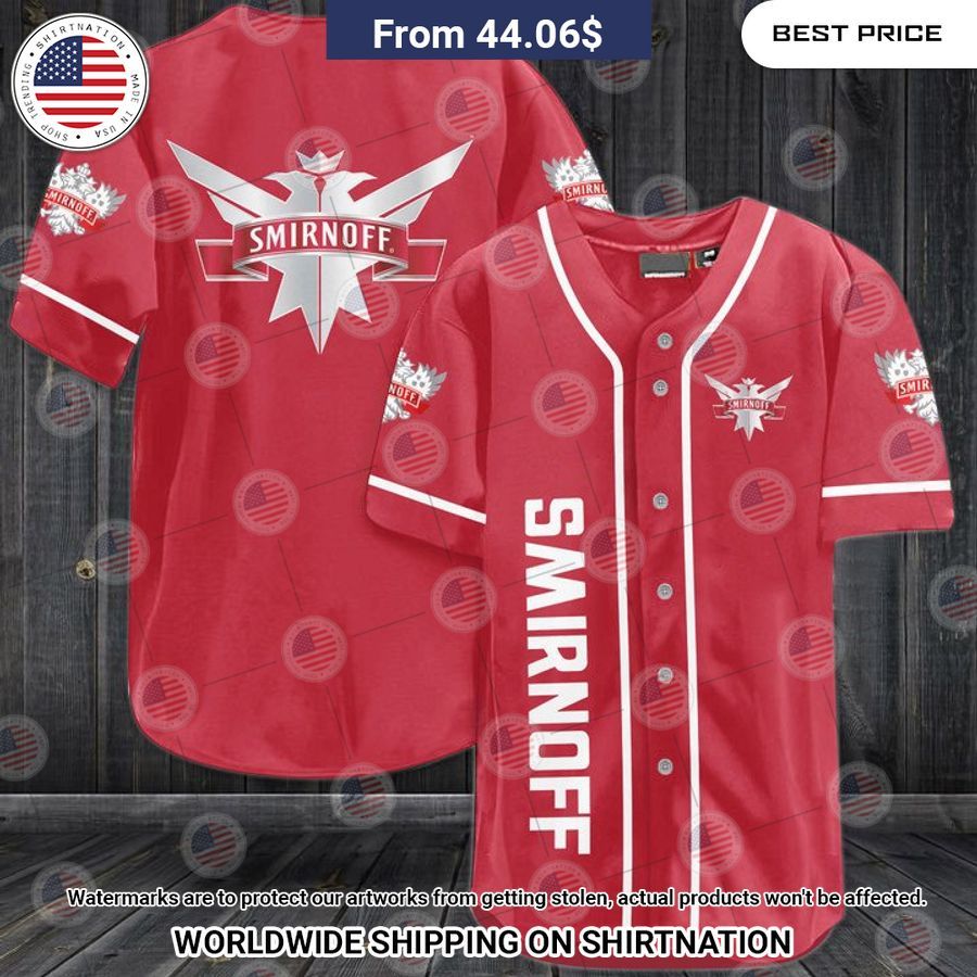Smirnoff Red Vodka Baseball Shirt baseball jersey product view 1