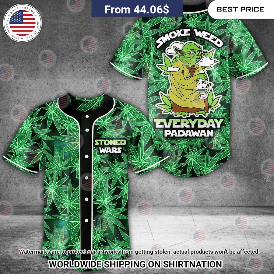 Smoke Weed Everyday Baseball Jersey baseball jersey product view 1