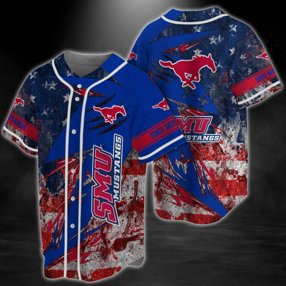 SMU Mustangs Baseball Jersey Gift For Men Women - lylyprint.com baseball jersey product view 2