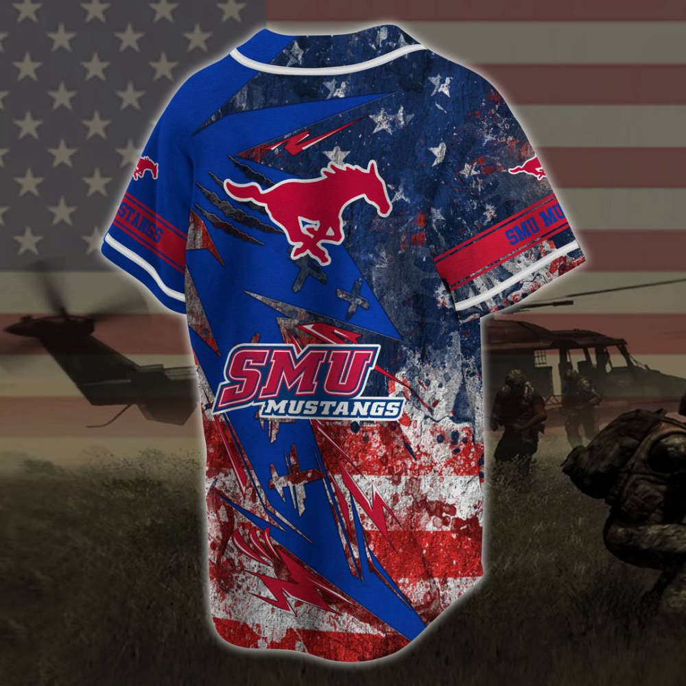SMU Mustangs Baseball Jersey Gift For Men Women - lylyprint.com baseball jersey product view 3