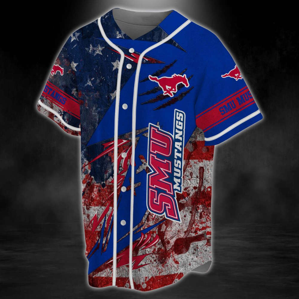 SMU Mustangs Baseball Jersey Gift For Men Women - lylyprint.com baseball jersey product view 4