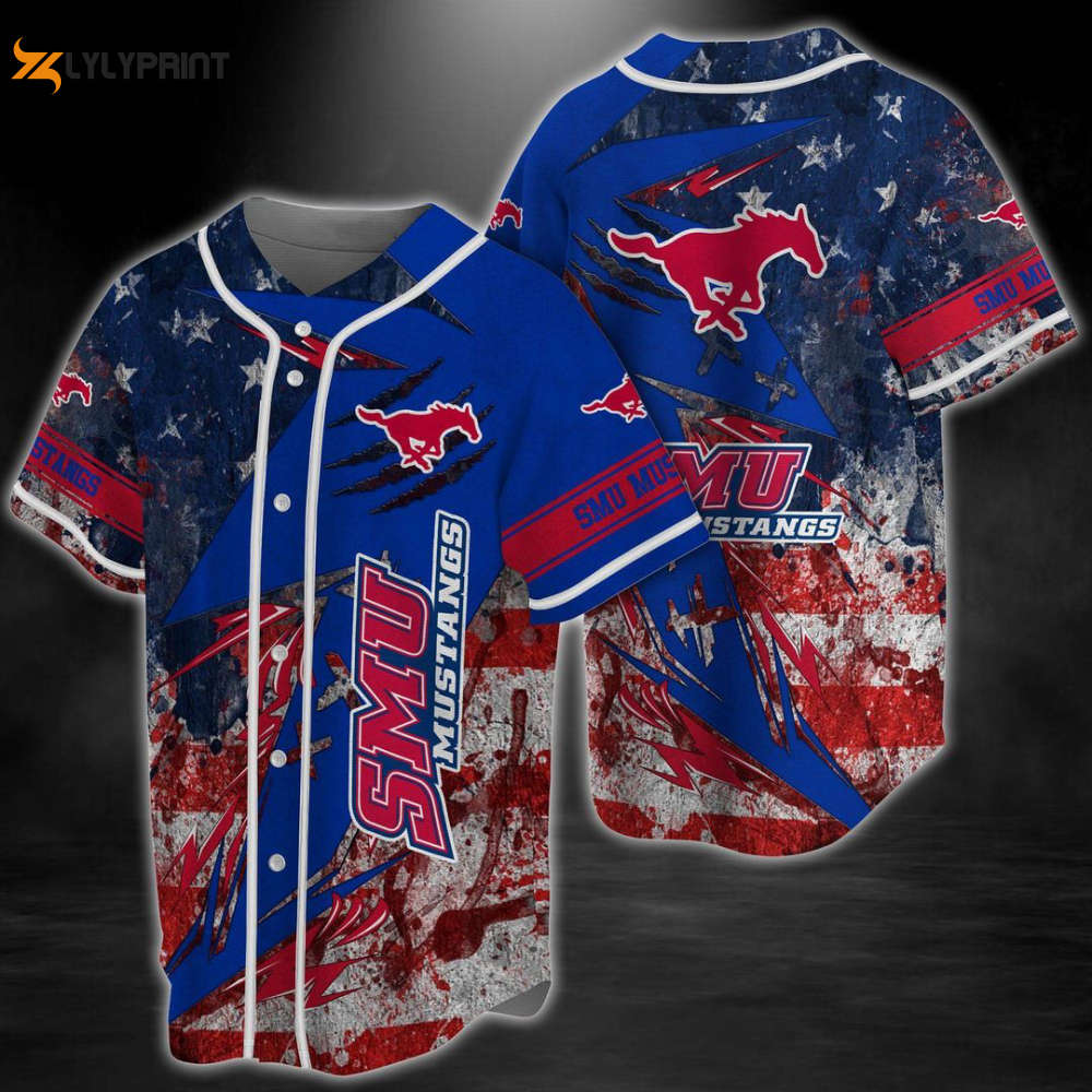 SMU Mustangs Baseball Jersey Gift For Men Women - lylyprint.com baseball jersey product view 1