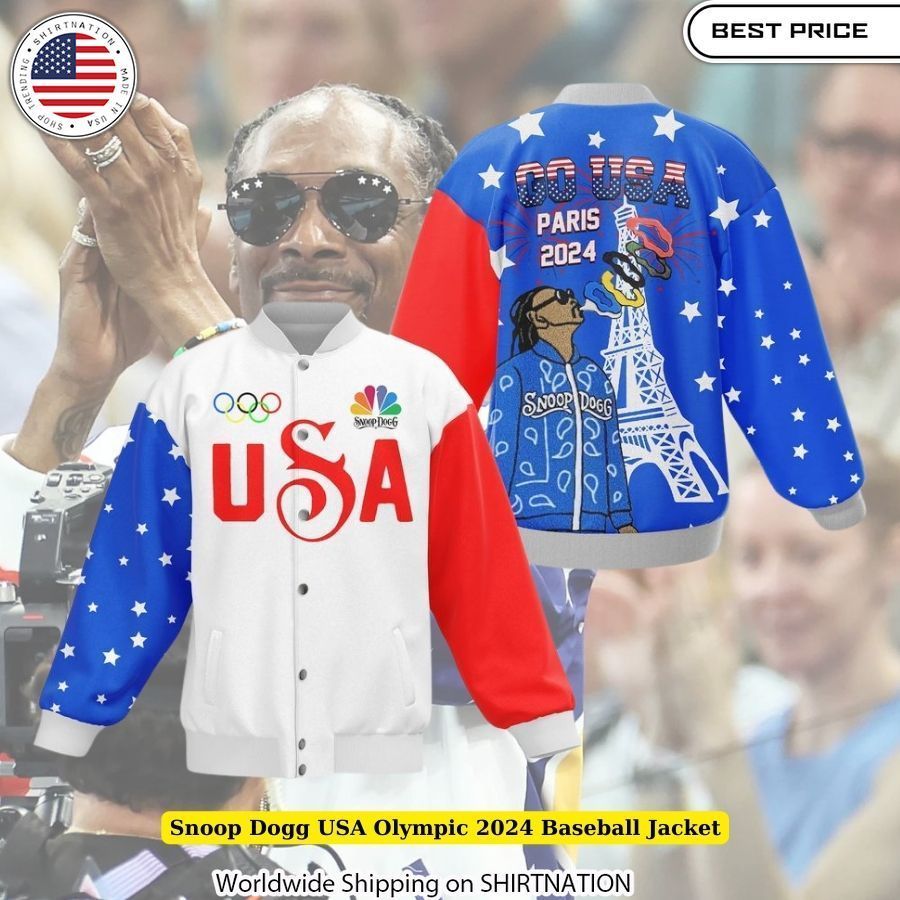 Snoop Dogg USA Olympic 2024 Baseball Jacket baseball jersey product view 1