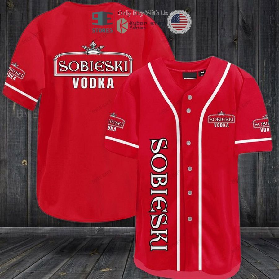 BEST Sobieski Vodka red Baseball Jersey baseball jersey product view 1