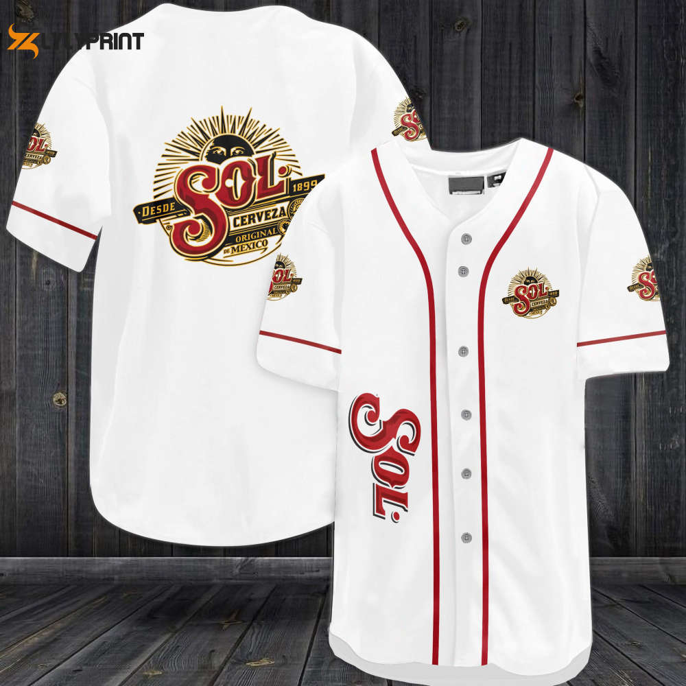Sol Cerveza Beer Baseball Jersey - lylyprint.com baseball jersey product view 1