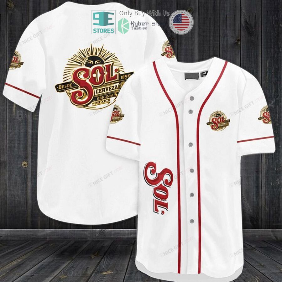 BEST Sol logo white Baseball Jersey baseball jersey product view 1