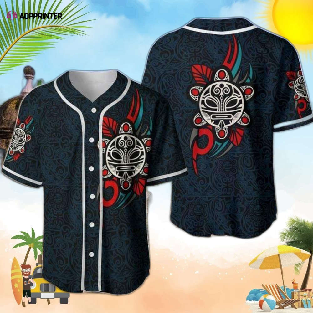 Sol Taino Puerto Rico Symbol Baseball Jersey - Aopprinter baseball jersey product view 1