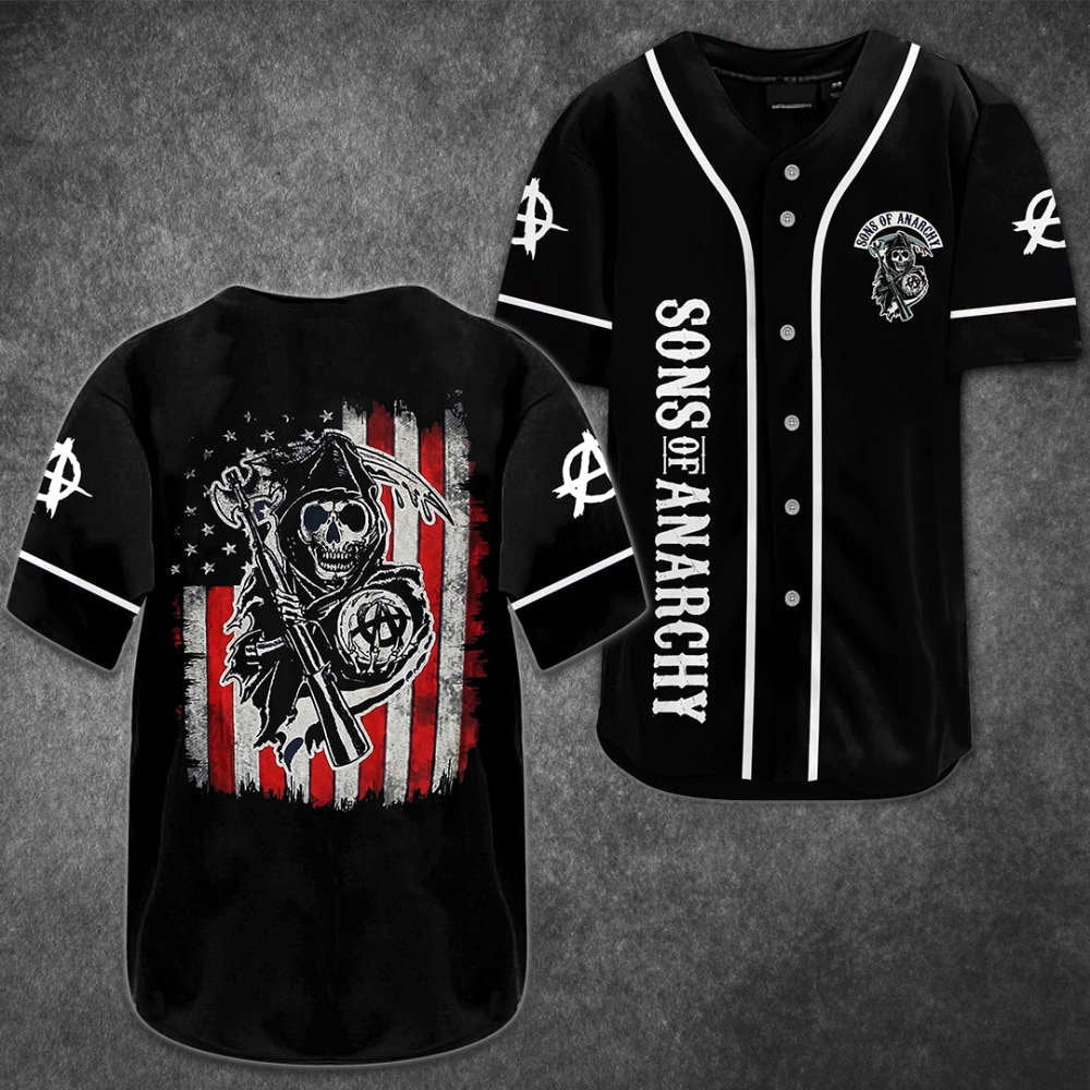 Sons of Anarchy Baseball Jersey: Authentic and Stylish SOA0306L6KD Apparel - Aopprinter baseball jersey product view 2