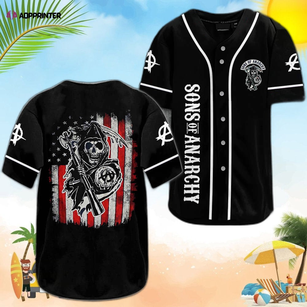 Sons of Anarchy Baseball Jersey: Authentic and Stylish SOA0306L6KD Apparel - Aopprinter baseball jersey product view 1