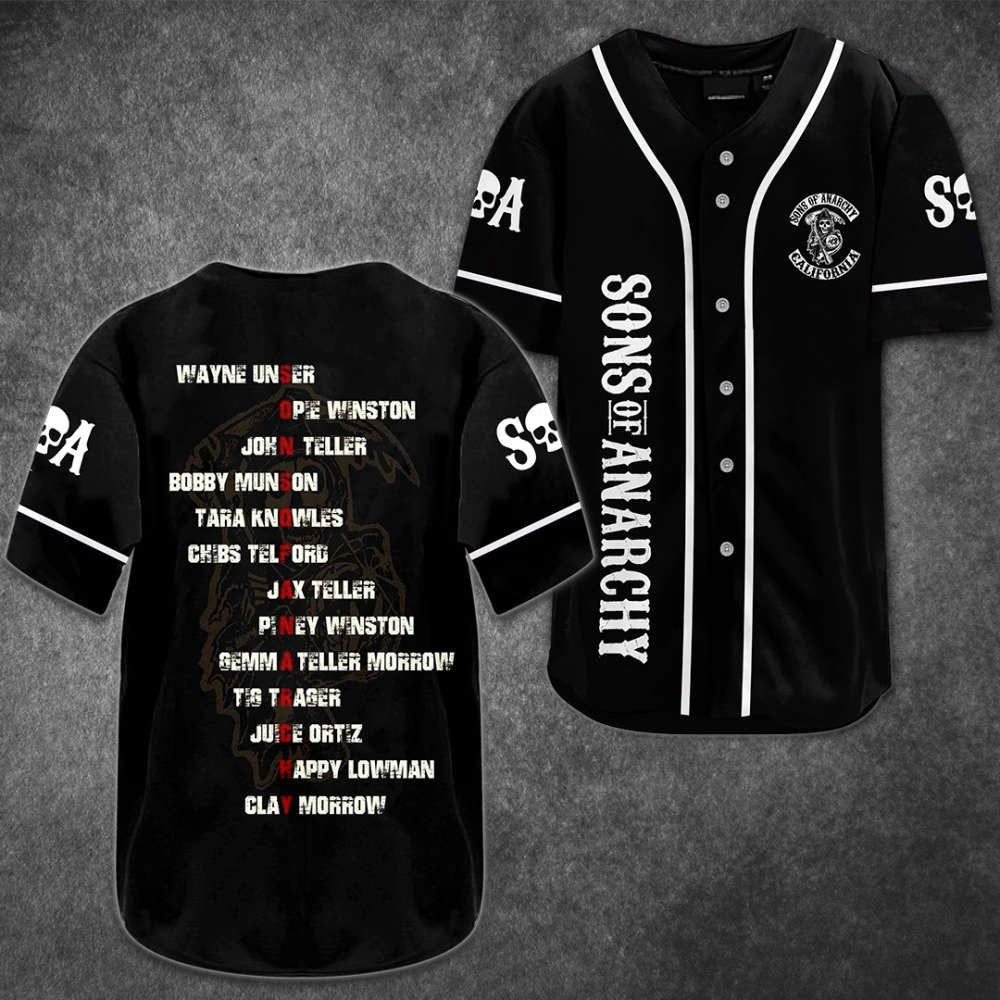 Sons of Anarchy Baseball Jersey: SOA0306L5KD – Authentic & Stylish baseball jersey product view 2