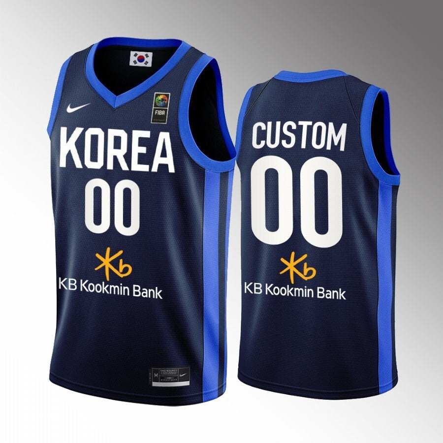 south-korea-away-custom-blue-2022-fiba-basketball-world-cup-jersey Basketball Jersey basketball jersey product view 1