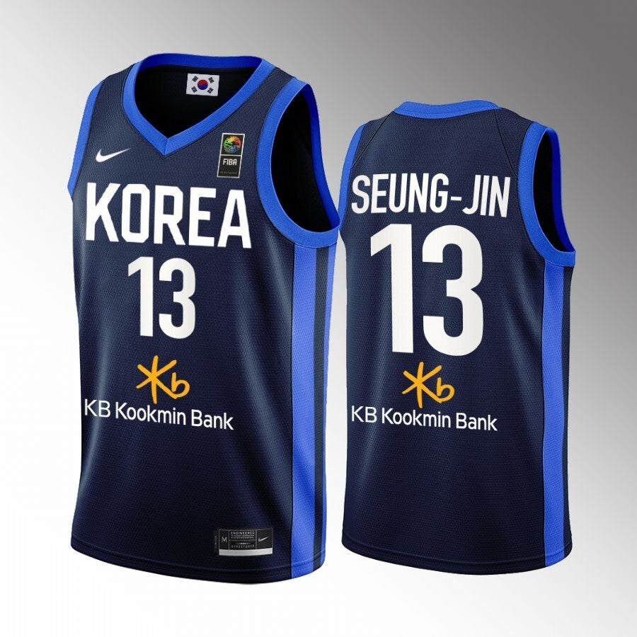south-korea-away-ha-seung-jin-blue-2022-fiba-basketball-world-cup-jersey Basketball Jersey basketball jersey product view 1