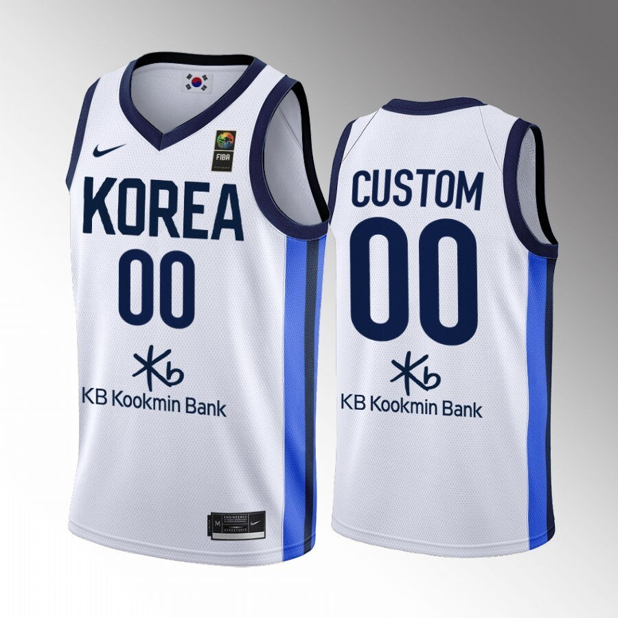south-korea-home-custom-white-2022-fiba-basketball-world-cup-jersey Basketball Jersey basketball jersey product view 1