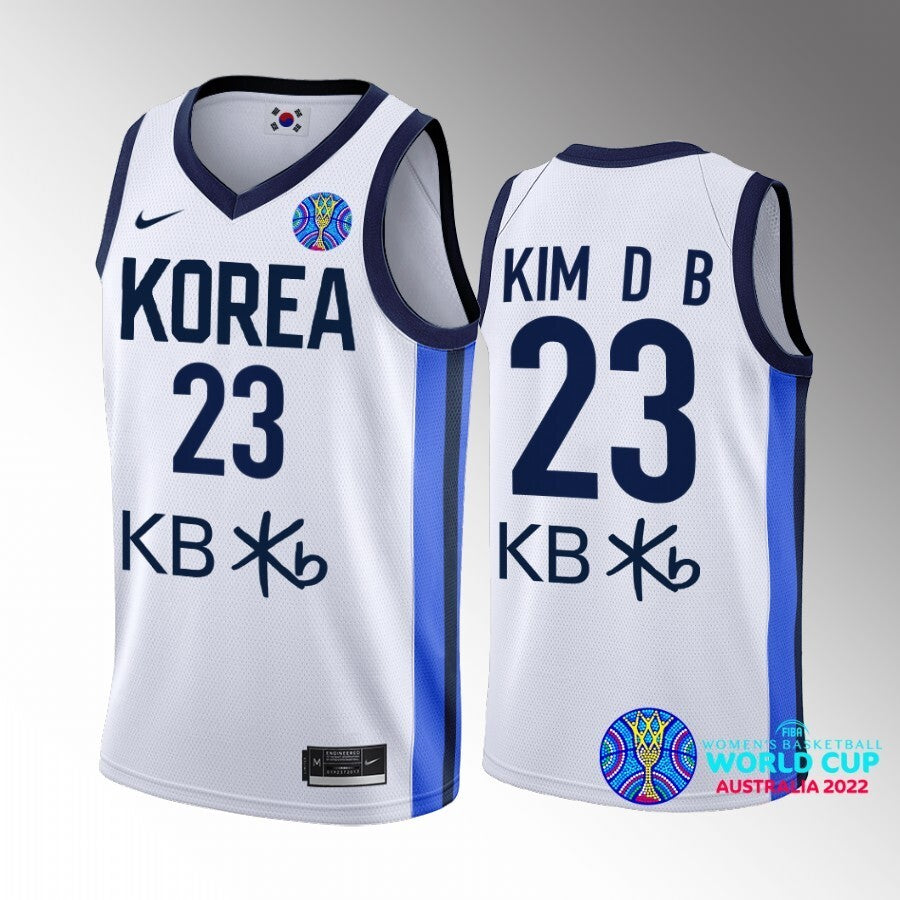 south-korea-home-danbi-kim-white-2022-fiba-womens-basketball-world-cup-jersey Basketball Jersey basketball jersey product view 1
