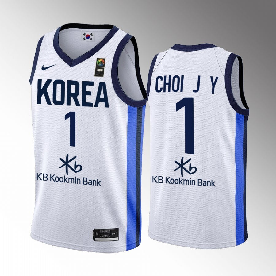 south-korea-home-junyong-choi-white-2022-fiba-basketball-world-cup-jersey Basketball Jersey basketball jersey product view 1