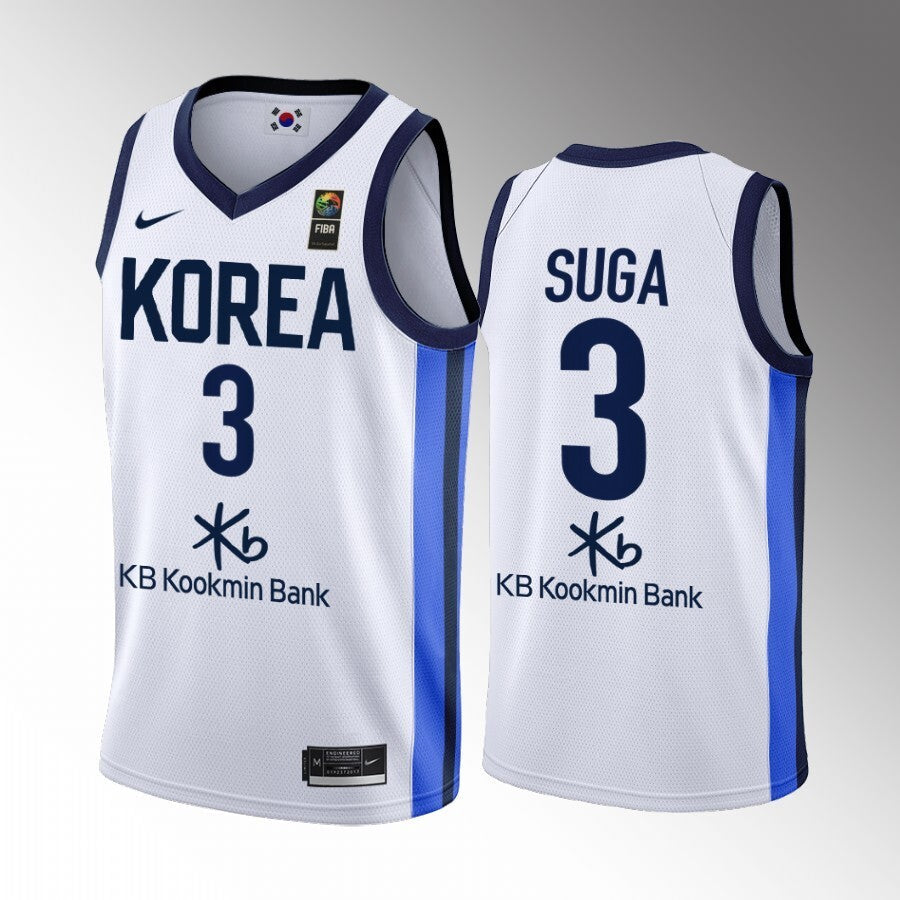 south-korea-home-suga-white-2022-fiba-basketball-world-cup-jersey Basketball Jersey basketball jersey product view 1