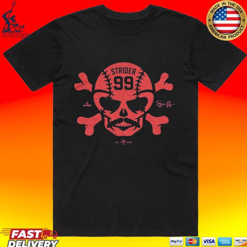 Spencer Strider Skull T-shirt Unisex T-shirt, Sweatshirt, Hoodie, Long Sleeve Tee - T-Shirt, Sweatshirt, Hoodie